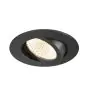 SLV New Tria 68 Spot Aluminium Zwart Rond 11W 700lm 60D - 918-930 Dim To Warm | Zaagmaat 68mm -  Beste Kleurweergave
