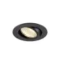 SLV New Tria 68 Spot Aluminium Zwart Rond 7.5W 621lm 38D - 930 Warm Wit | Zaagmaat 68mm -  Beste Kleurweergave - Dimbaar 