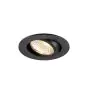 SLV New Tria 68 Spot Aluminium Zwart Rond 7.5W 591lm 38D - 927 Zeer Warm Wit | Zaagmaat 68mm -  Beste Kleurweergave - Dimbaar 